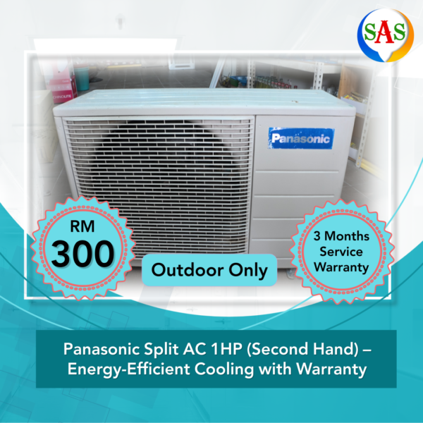 Panasonic Split AC 1HP (Second Hand) – Energy-Efficient Cooling with Warranty Outdoor Only