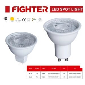 FIGHTER MR16 7W LED Spot Bulb – 6500K Daylight (AC 165-265V | SIRIM Certified)
