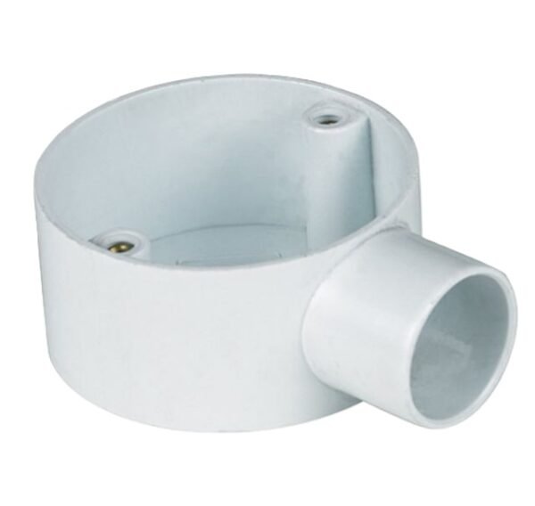 25MM 1 Way PVC Conduit Box – Round Electrical Junction Fitting