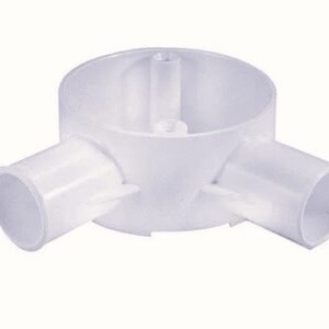 20MM 2 Way PVC Conduit Box – Round Electrical Junction Box (Side-Side Entry)