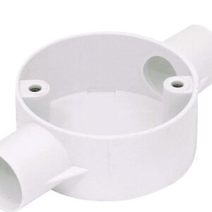 25MM 2 Way PVC Conduit Box – Inline Opposite Entry Junction Box