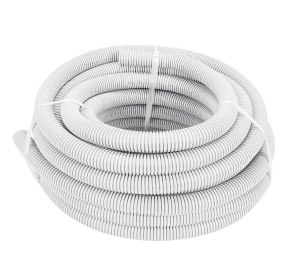 20mm PVC Flexible Conduit – White | Corrugated Electrical Cable Protection Pipe