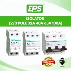 EPS MCB 63A 2 Pole – Double Pole Miniature Circuit Breaker (240/415V | SIRIM Certified)