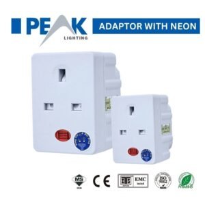 PEAK PK-940 13A 3-Way Plug Adapter with Neon Indicator (SIRIM Certified)