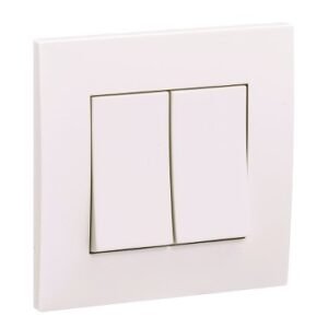 Schneider Vivace 2-Gang 1-Way Switch KB32/1 WE – 10AX | White Elegant Finish