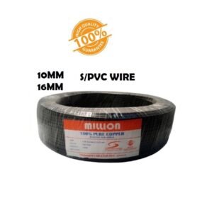 MILLION 10MM PVC Cable – Black (100% Pure Copper, SIRIM Certified)