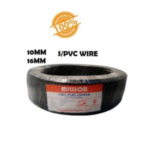 MILLION 10MM PVC Cable – Black (100% Pure Copper, SIRIM Certified)