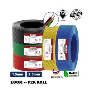 MILLION 1.5MM PVC Cable – Red (100% Pure Copper, SIRIM Certified)