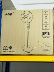 TNK TSF-1805 18" Stand Fan (Black/Grey) – Industrial Stand Fan | 3-Speed, Adjustable Height