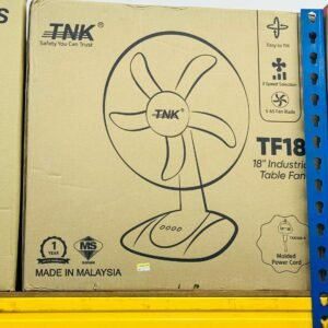 TNK TTF-1805 18" Industrial Table Fan (Black/Grey) – Heavy Duty 5-Blade, 3-Speed
