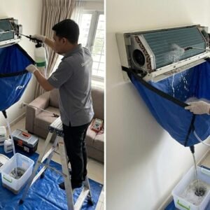 1.5 HP Wall Mounted AC Professional Chemical Cleaning Deep Coil Wash and Drainage Flush Service Shabab Al Sharif Subang Jaya USJ 14 Selangor