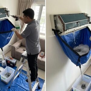 1.0 HP Wall Mounted AC Professional Chemical Cleaning Deep Coil Wash and Drainage Flush Service Shabab Al Sharif Subang Jaya USJ 14 Selangor