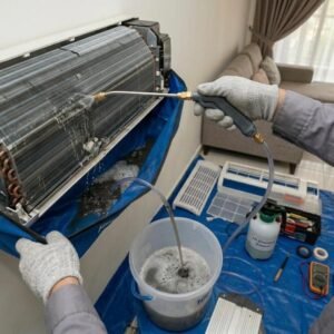 2.5 HP Wall Mounted AC Professional Chemical Cleaning Deep Coil Wash and Drainage Flush Service Shabab Al Sharif Subang Jaya USJ 14 Selangor