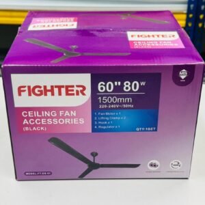 Fighter 60 Ceiling Fan Black SIRIM Approved 80W 5 Star Energy Rating Box Set Sumon Electrical Shabab Al Sharif Subang Jaya USJ 14 Selangor