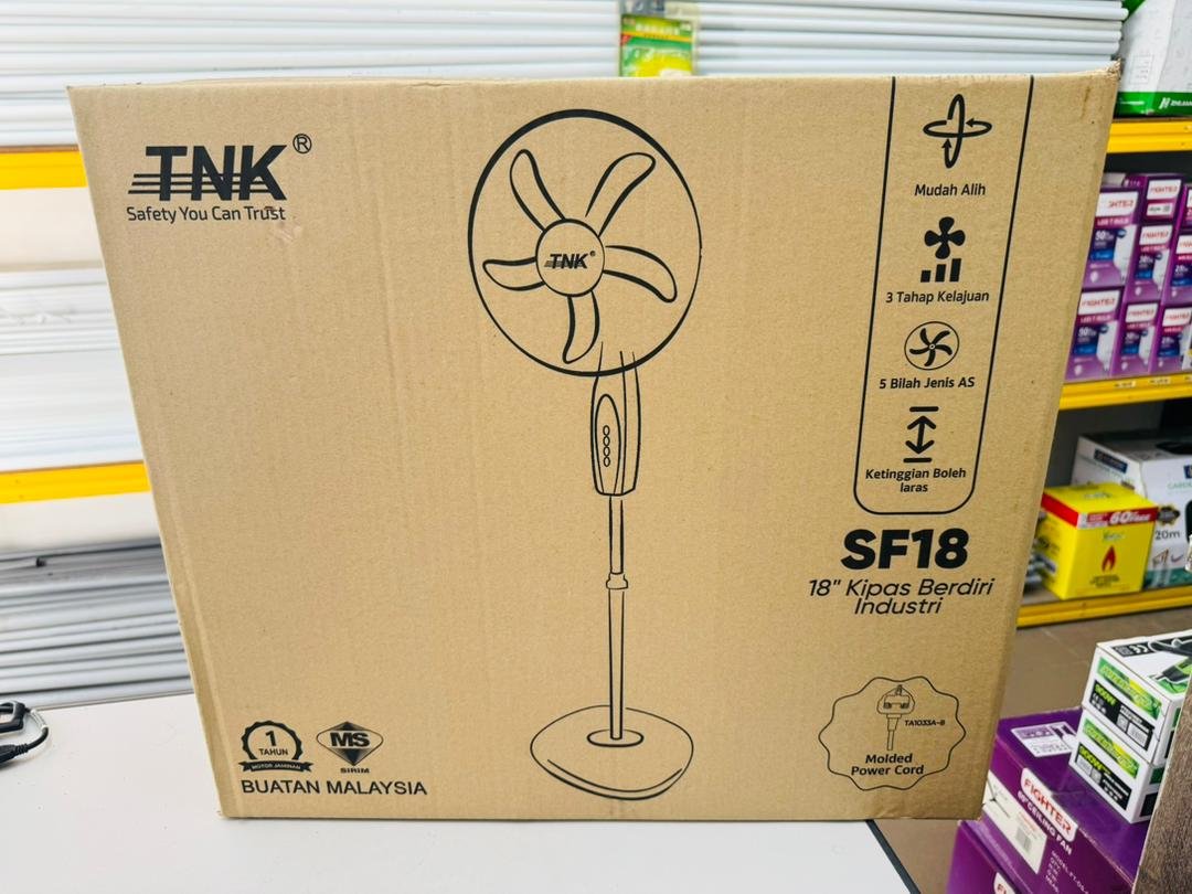 TNK TSF-1805 18 Stand Fan Black Grey 5 Blade Industrial Box Assembly Sumon Electrical Shabab Al Sharif Subang Jaya USJ 14 Selangor