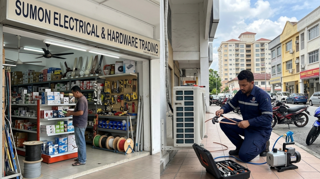 Second hand ac near me in Subang Jaya used aircond service shop Sumon Electrical Shabab Al Sharif USJ 14 Selangor