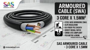 3 Core x 1.5mm Steel Wire Armoured Cable SWA Underground Power Cable Sumon Electrical Subang Jaya