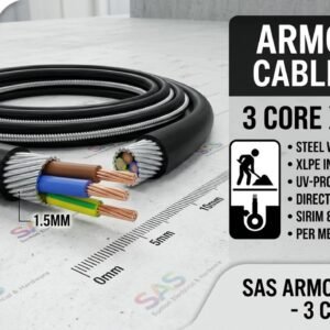 3 Core x 1.5mm Steel Wire Armoured Cable SWA Underground Power Cable Sumon Electrical Subang Jaya